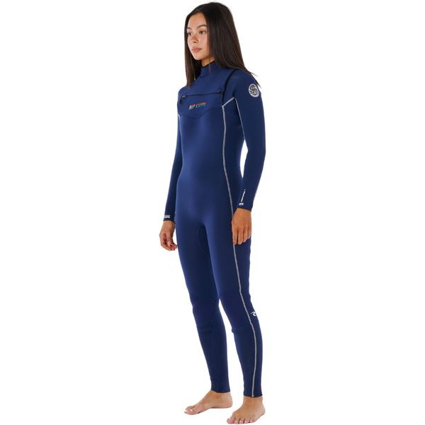 2025 Rip Curl Dames Steph Gilmore Dawn Patrol 4/3mm Borst Ritssluiting Wetsuit 16XWFS - Navy